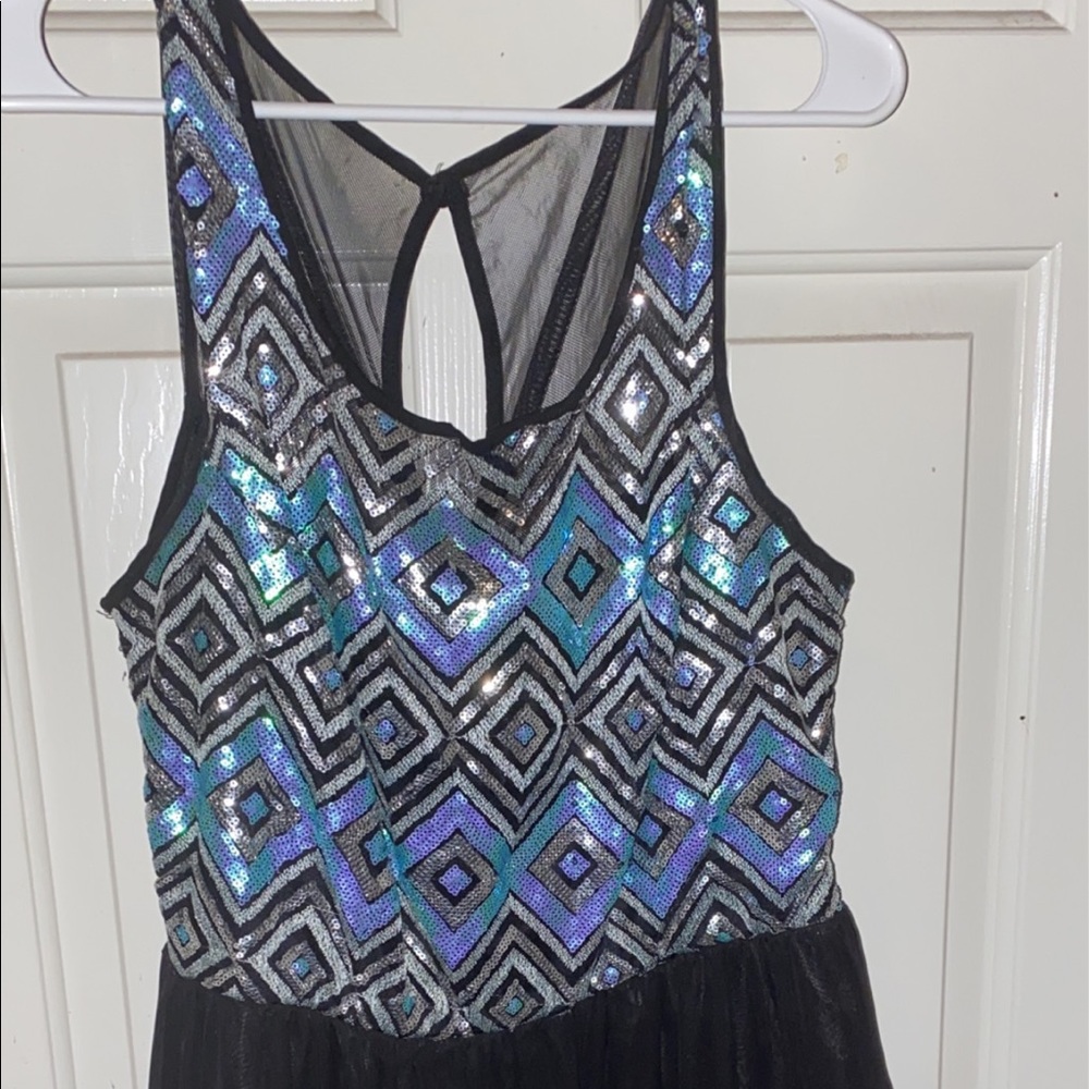 Blue sequin dress